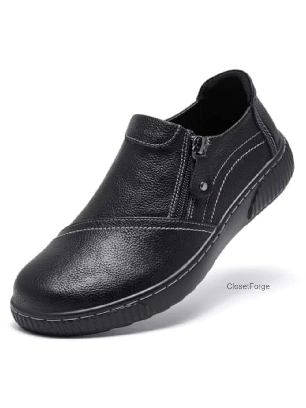 Faux Leather Slip-On Loafers Comfort Dress Walking Shoes